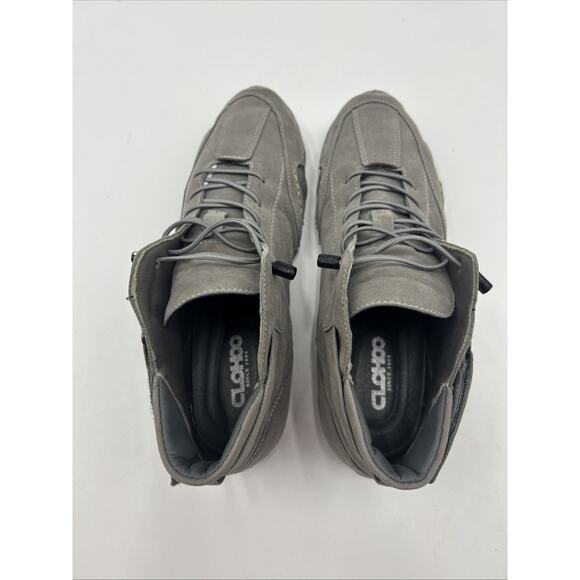 Clohoo Men Ankle High Top sneaker boots chukka gray leather streetwear Size 41 main image 6